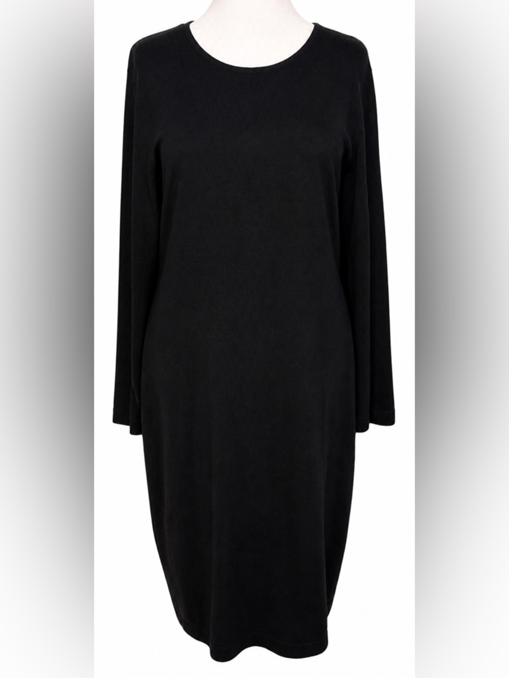 Nina Leonard Black Long-Sleeve Shift Dress